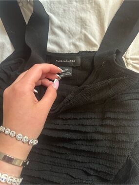 Club Monaco Black Layered Knit Tank